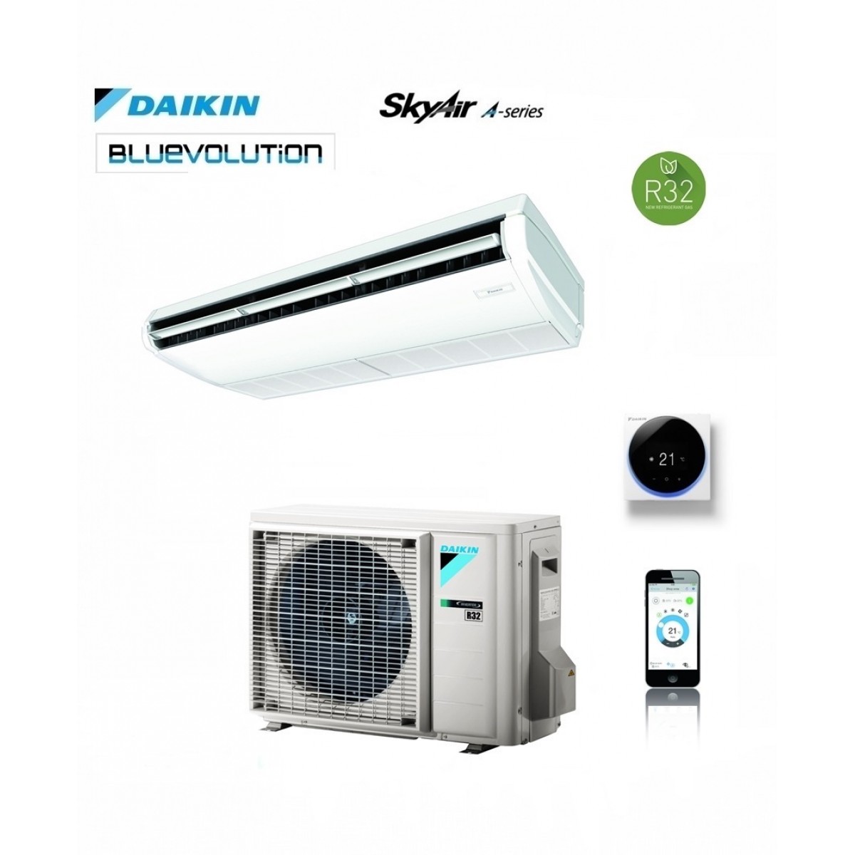 Šilumos siurblys DAIKIN INVERTER ortakinis FHA-A9 BLUEVOLUTION FHA50A9-RZAG50B Šildymo galia 6,5 kW, Šaldymo 6,0 kW Freonas R32 Šilumos siurblys DAIKIN INVERTER ortakinis FHA-A9 BLUEVOLUTION FHA50A9-RZAG50B Šildymo galia 6,5 kW, Šaldymo 6,0 kW Freonas R32