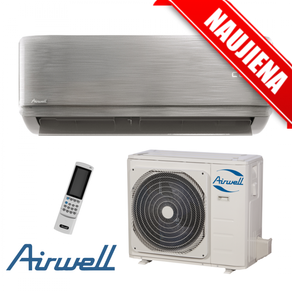 Šilumos siurblys Airwell Oras-oras HARMONIA GREY HDMB-070N-09M22-GY/YDAB-070H-09M22 Šildymo galia 7,33kW, Šaldymo galia 7,03kW Freonas R32