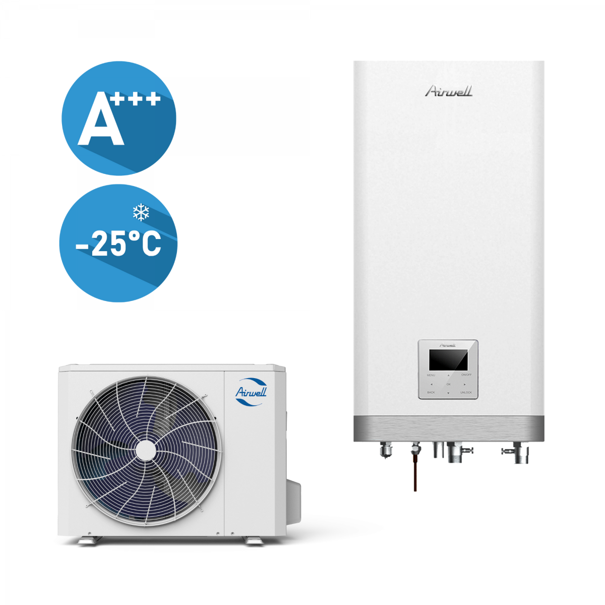 Šilumos siurblys Airwell WELLEA Oras-vanduo AW-WHPSA0810-N91/AW-YHPSA08-H91 Šildymo galia 8,30 kW, Šaldymo galia 8,40 kW, be vandens talpos, 230 V Freonas R32 Šilumos siurblys Airwell WELLEA Oras-vanduo AW-WHPSA0810-N91/AW-YHPSA08-H91 Šildymo galia 8,30 kW, Šaldymo galia 8,40 kW, be vandens talpos, 230 V Freonas R32