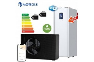 NØRDIS ULTIMA MONO oras-vanduo šilumos siurblis su 250l karšto vandens šildytuvu 12 kW su R290 propanu HLT12MONO-S+HLT-9-250-3S