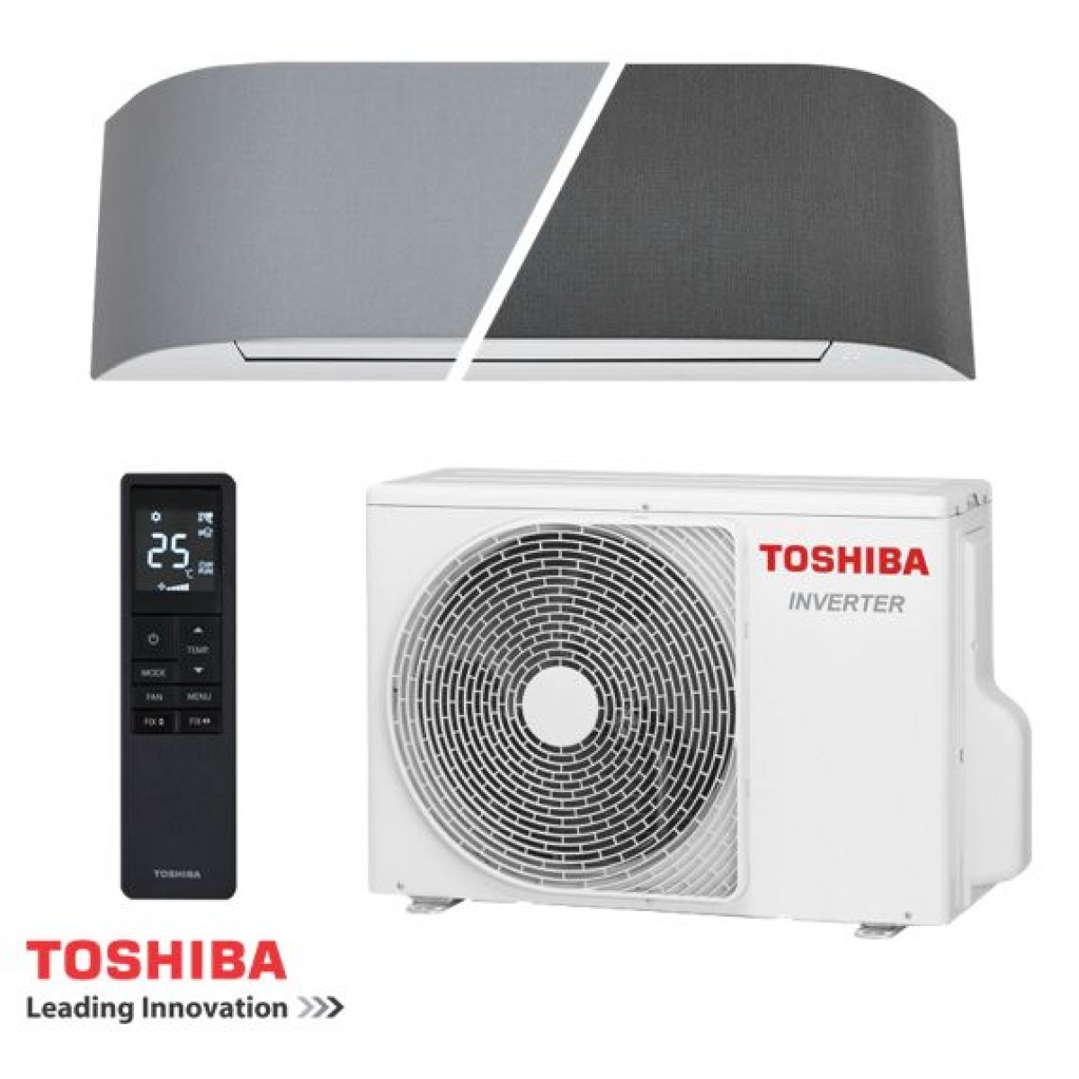 Šilumos siurblys Oras-oras Toshiba Haori Nordic design RAS-25J2AVSG-ND1+RAS-25N4KVRG-ND Šildymo galia 3,2 kW, Šaldymo galia 2,8 kW Freonas R32 