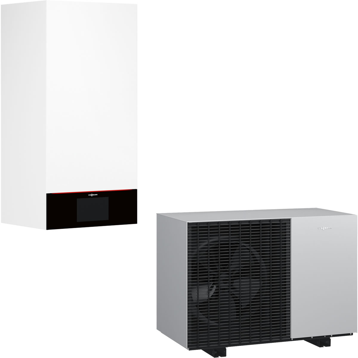Šilumos siurblys oras - vanduo Viessman ONE BASE Vitocal 150-A Hybrid A04 230V V113 be boilerio, su buferine talpa 4,0 kW 230/400V su 8 kW tenu monoblokas Z032285